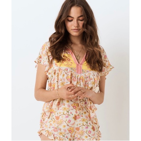 Spell & the Gypsy Collective Tops - Spell & The Gypsy Collective Portobello Road Floral Boho Babydoll Top XS OG